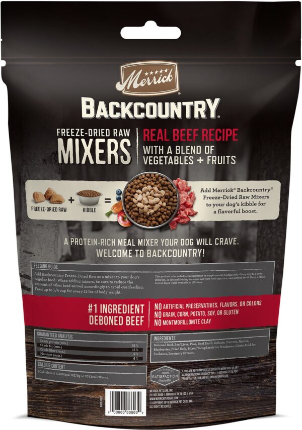 Merrick Backcountry Freeze-Dried Raw Real Beef Recipe Grain-Free Freeze-Dried Dog Food - Image 2